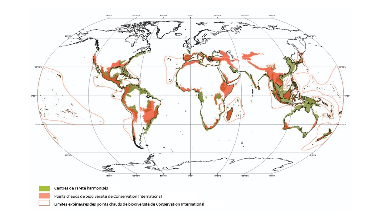 Répartition des grands zones de biodiversité