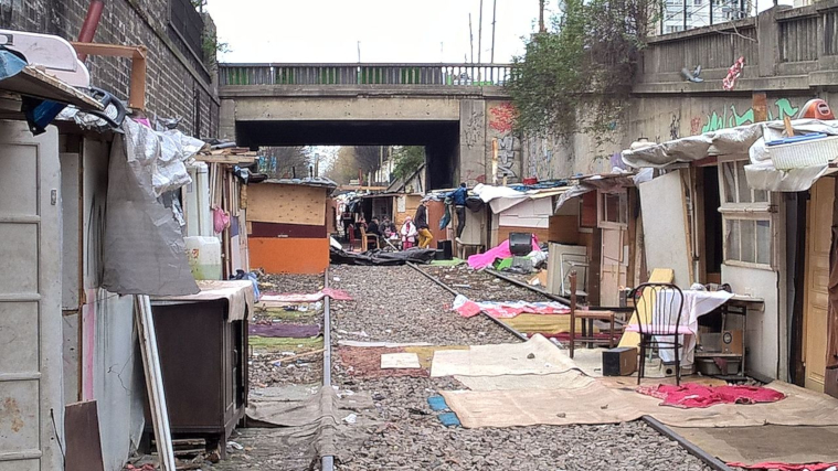 Bidonville, boulevard des poissonniers à Paris, 2017