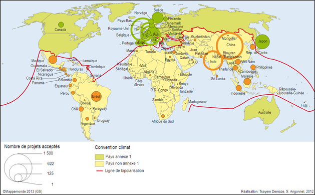 Carte des projets MDP acceptés